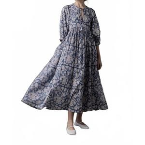 NEW GUADALUPE DESIGN anuka long dress in steel blue